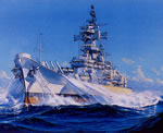 "USS New Jersey BB-62" - James Flood - Naval Art